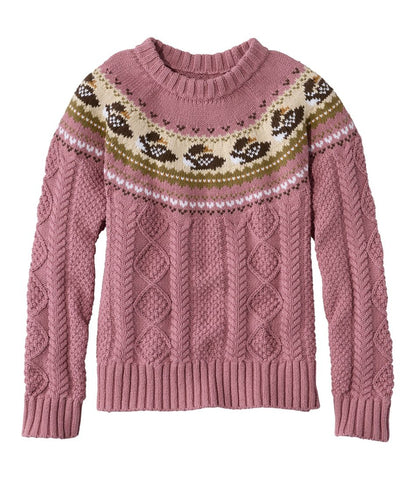 Women's Signature Cotton Fisherman Sweater, Crewneck Novelty L.L.Bean New