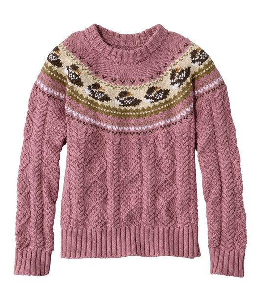 Women's Signature Cotton Fisherman Sweater, Crewneck Novelty L.L.Bean New