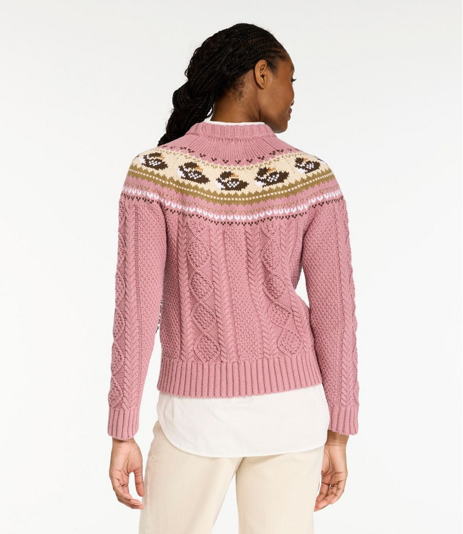 Women's Signature Cotton Fisherman Sweater, Crewneck Novelty L.L.Bean New