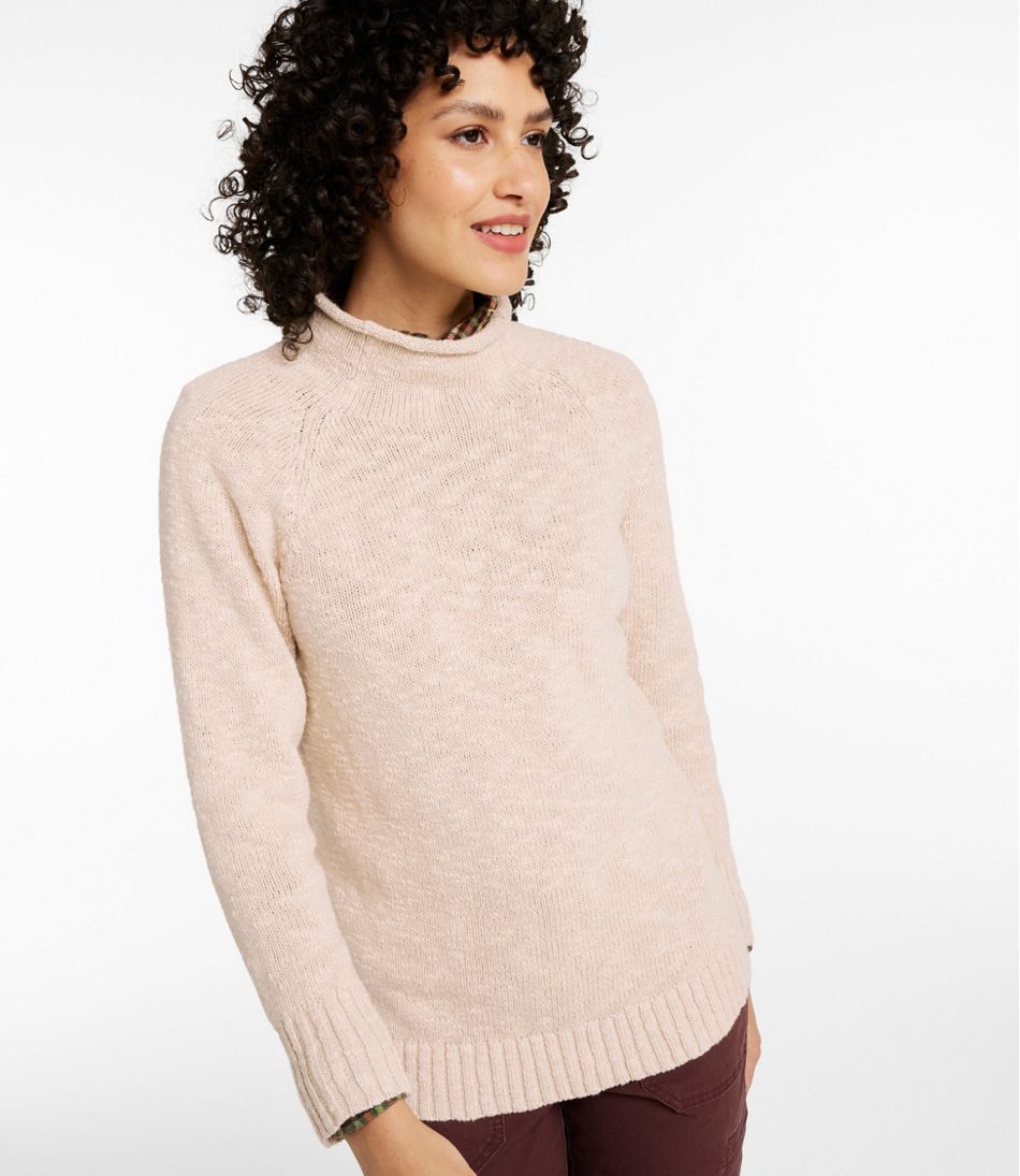 Women's Cotton Ragg Sweater, Funnelneck Pullover L.L.Bean Popular