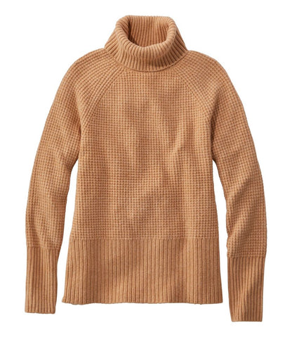 Women's SuperSoft Waffle Sweater, Turtleneck L.L.Bean Trending