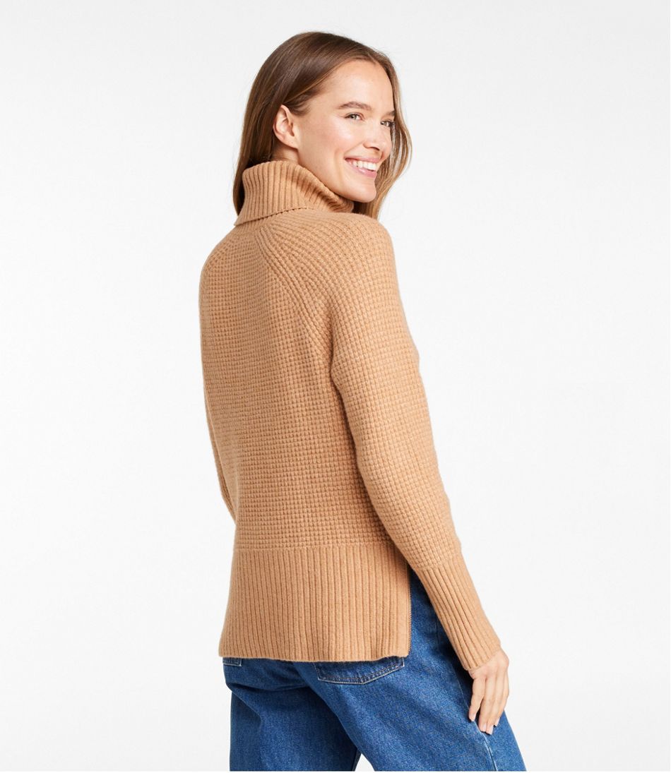 Women's SuperSoft Waffle Sweater, Turtleneck L.L.Bean Trending