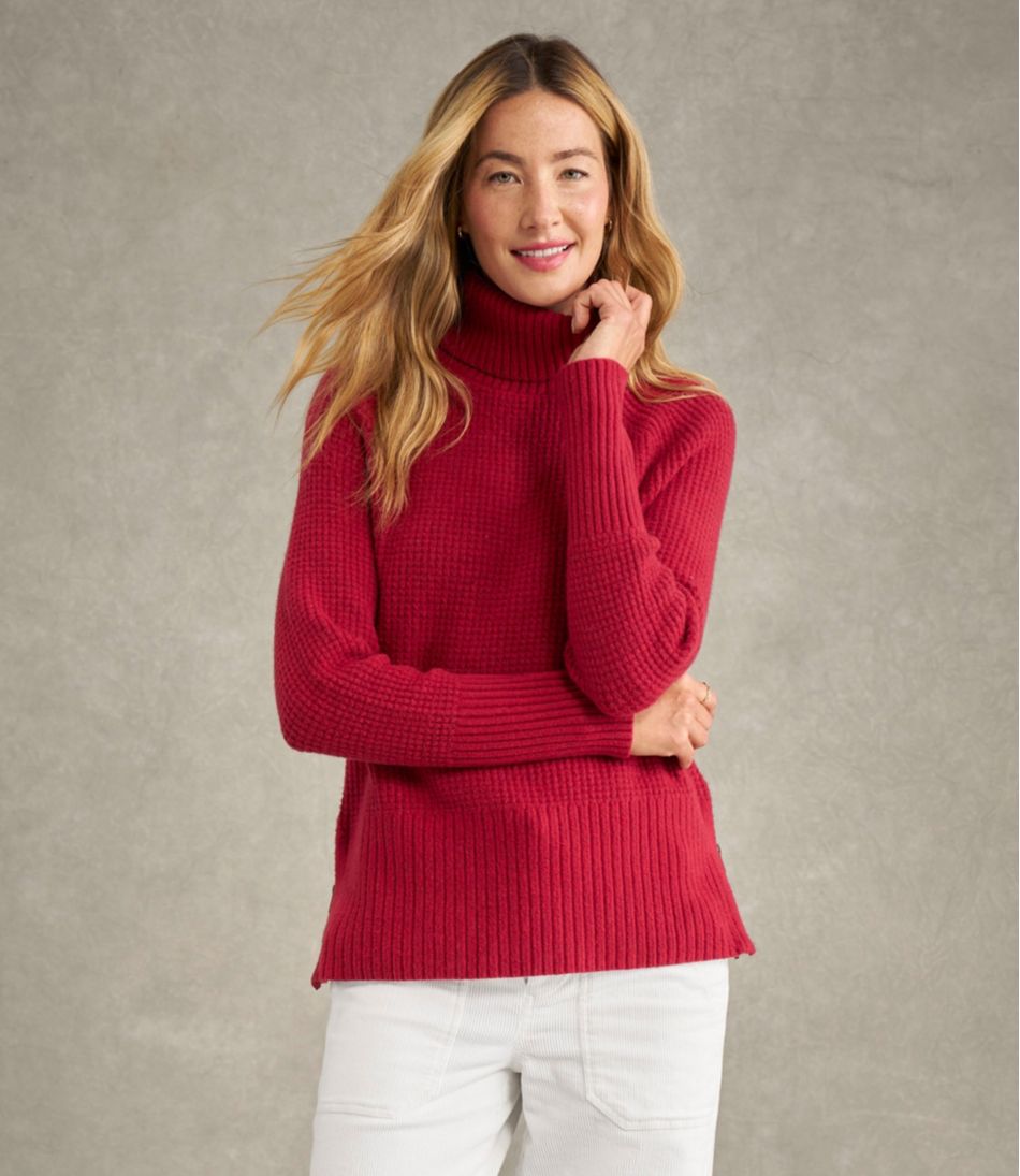 Women's SuperSoft Waffle Sweater, Turtleneck L.L.Bean Trending