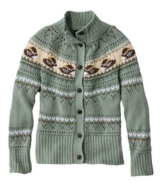 Women's Signature Cotton Fisherman Sweater, Short Cardigan Fair Isle L.L.Bean Best Seller