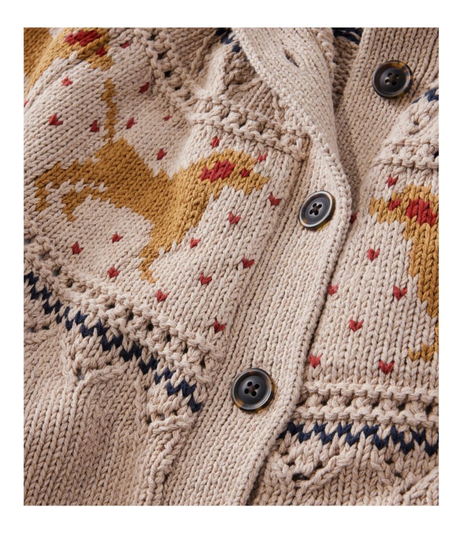 Women's Signature Cotton Fisherman Sweater, Short Cardigan Fair Isle L.L.Bean Best Seller