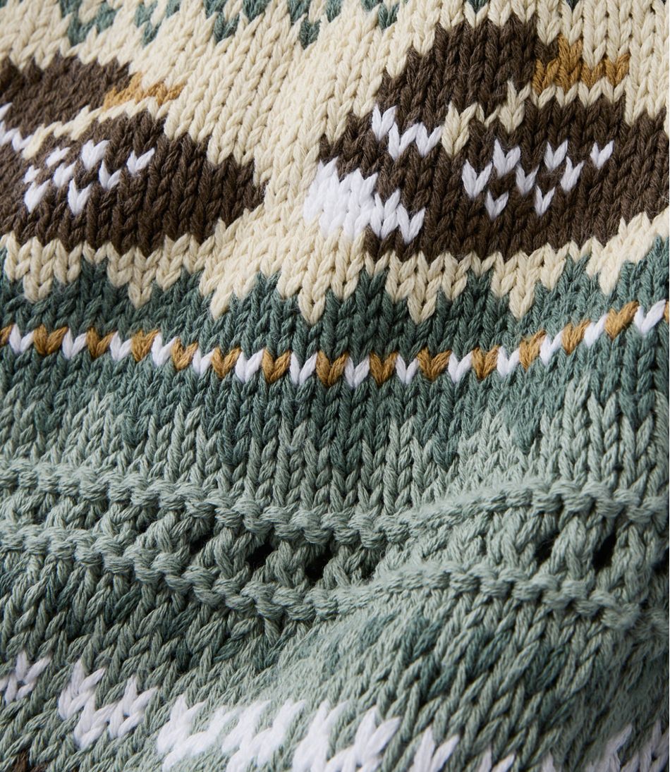 Women's Signature Cotton Fisherman Sweater, Short Cardigan Fair Isle L.L.Bean Best Seller
