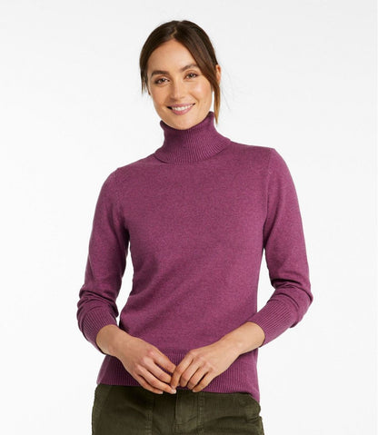 Women's Cotton/Cashmere Sweater, Turtleneck L.L.Bean Recommended