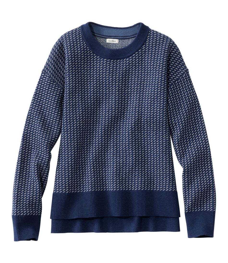 Women's Wicked Soft Cotton/Cashmere Crewneck Sweater, Pattern L.L.Bean Classic