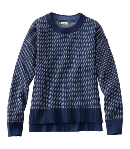 Women's Wicked Soft Cotton/Cashmere Crewneck Sweater, Pattern L.L.Bean Classic