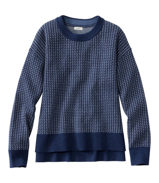 Women's Wicked Soft Cotton/Cashmere Crewneck Sweater, Pattern L.L.Bean Classic