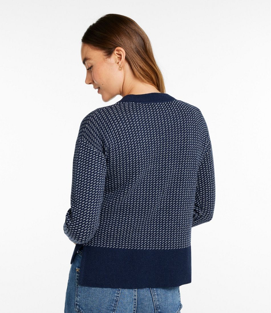 Women's Wicked Soft Cotton/Cashmere Crewneck Sweater, Pattern L.L.Bean Classic