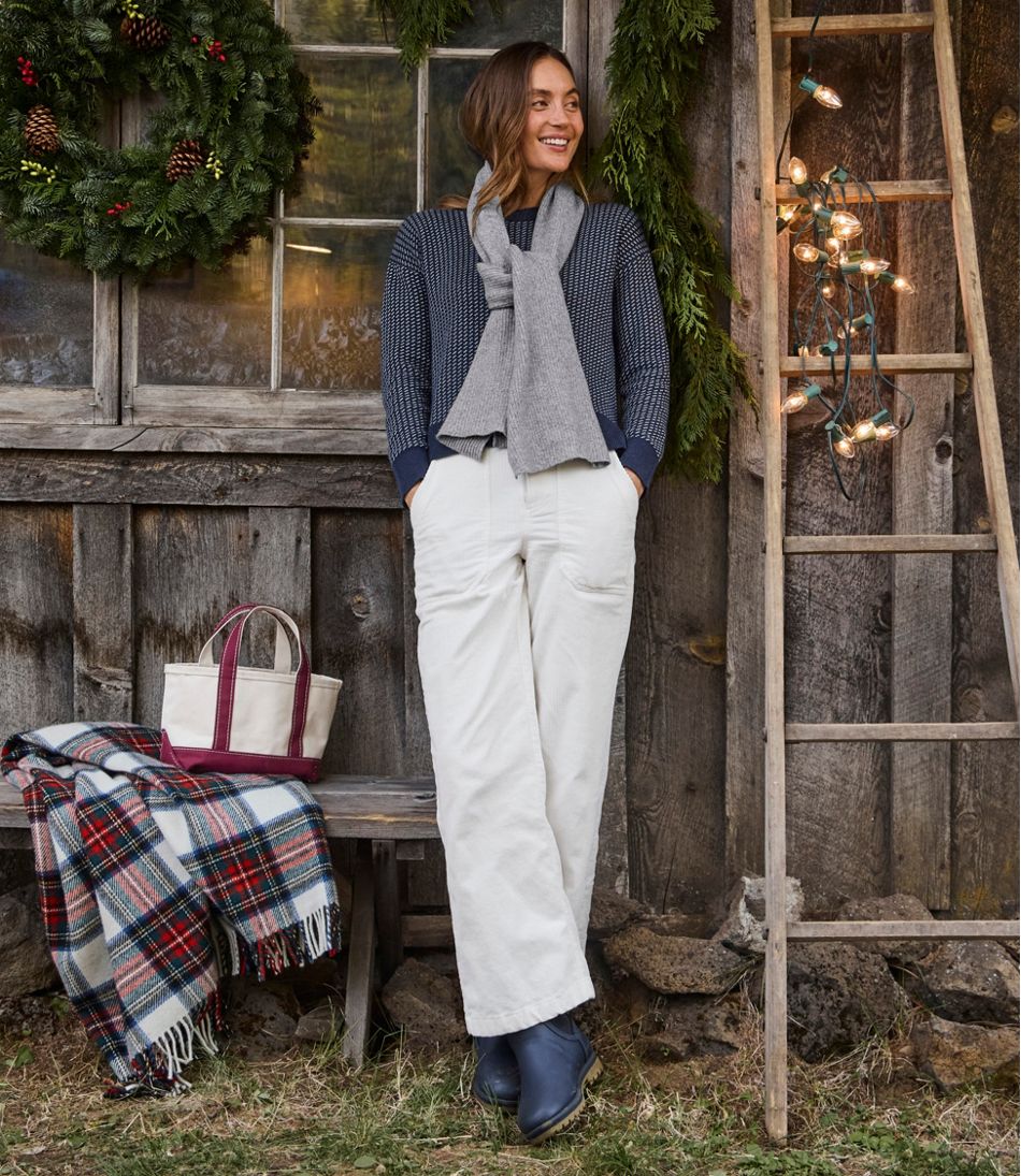 Women's Wicked Soft Cotton/Cashmere Crewneck Sweater, Pattern L.L.Bean Classic