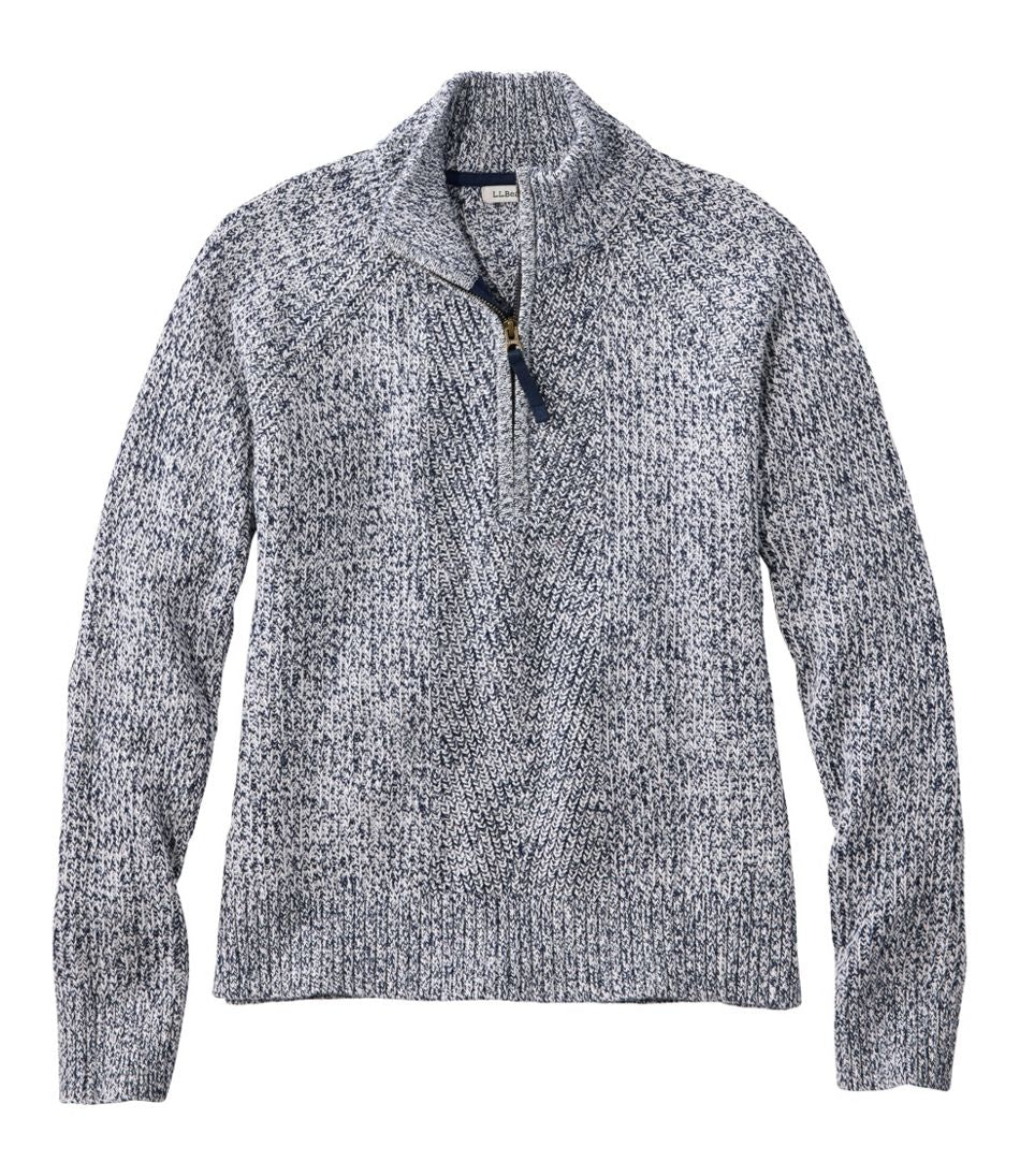 Women's Mariner Shaker Sweater, Quarter-Zip L.L.Bean Essential