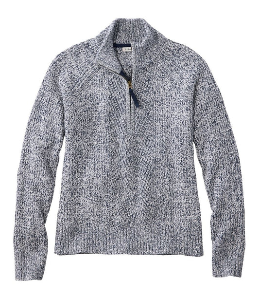 Women's Mariner Shaker Sweater, Quarter-Zip L.L.Bean Essential