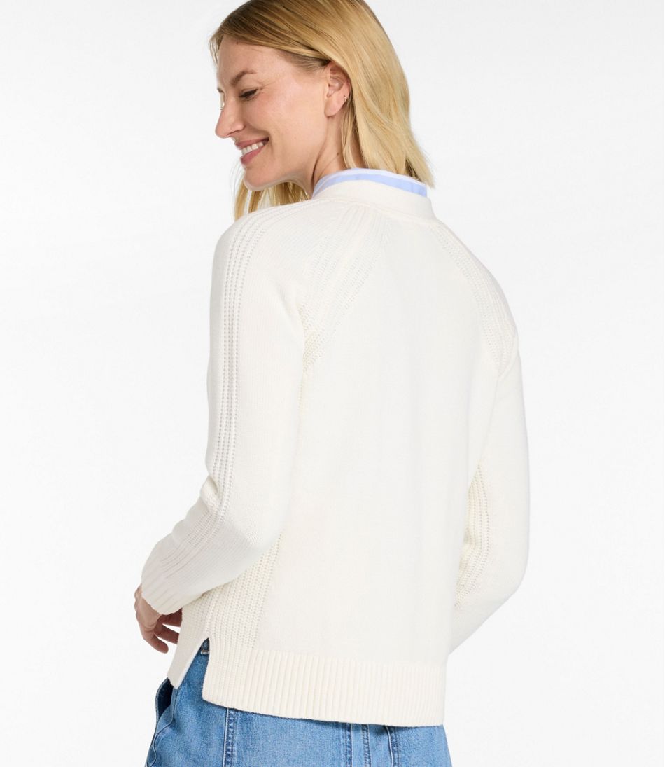 Women's Mariner Shaker Sweater, V-Neck Cardigan L.L.Bean Everyday