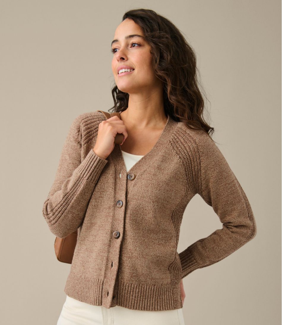 Women's Mariner Shaker Sweater, V-Neck Cardigan L.L.Bean Everyday