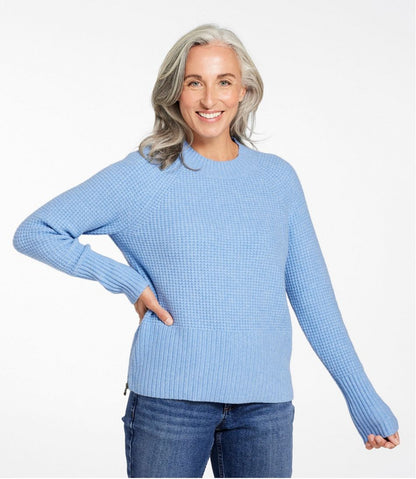 Women's SuperSoft Waffle Sweater, Crewneck L.L.Bean Premium