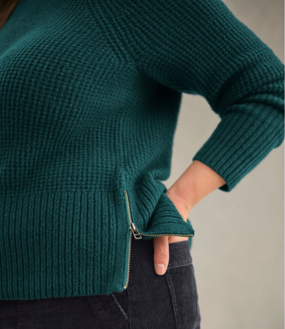 Women's SuperSoft Waffle Sweater, Crewneck L.L.Bean Premium