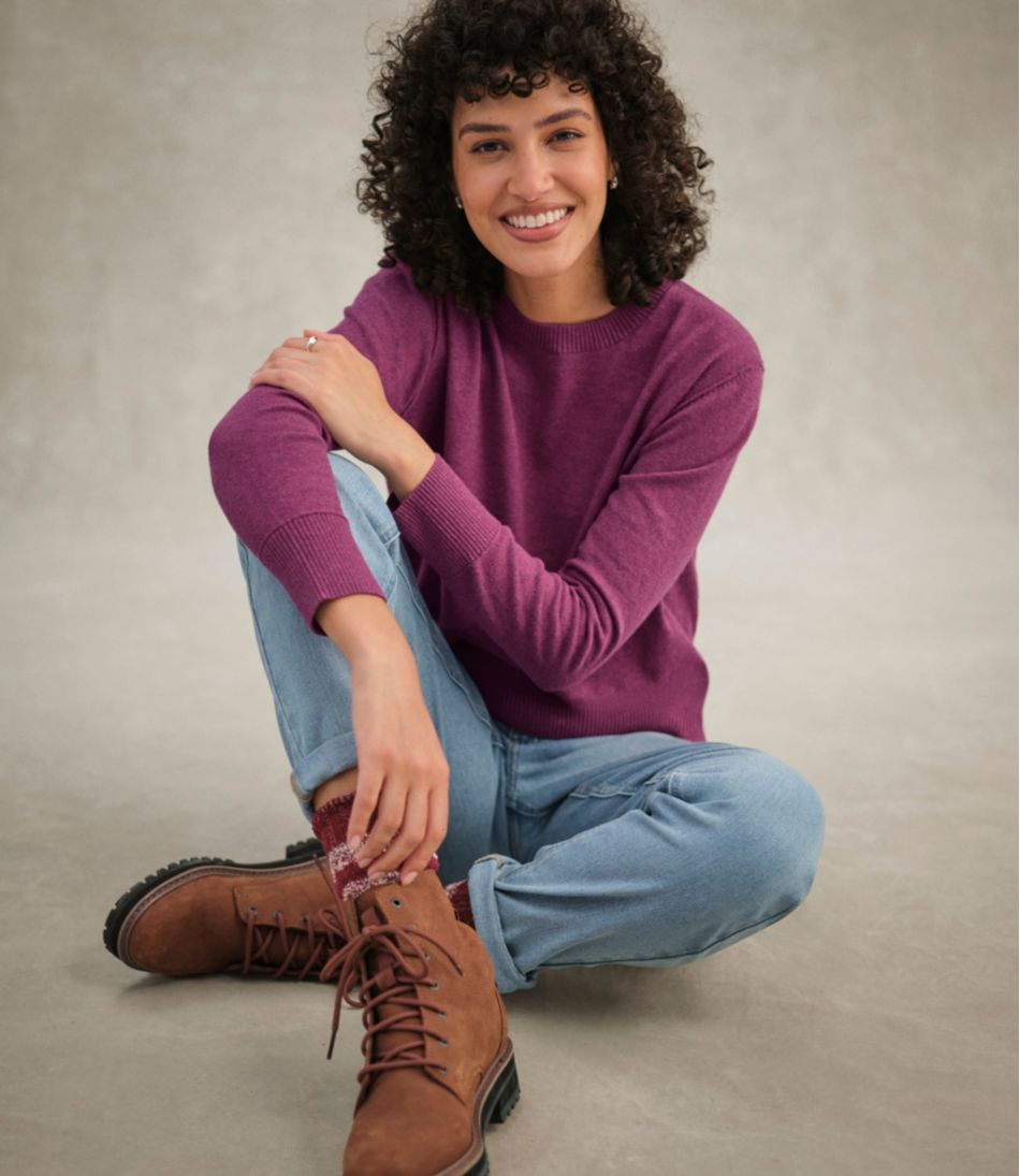 Women's Cotton/Cashmere Sweater, Crewneck L.L.Bean New