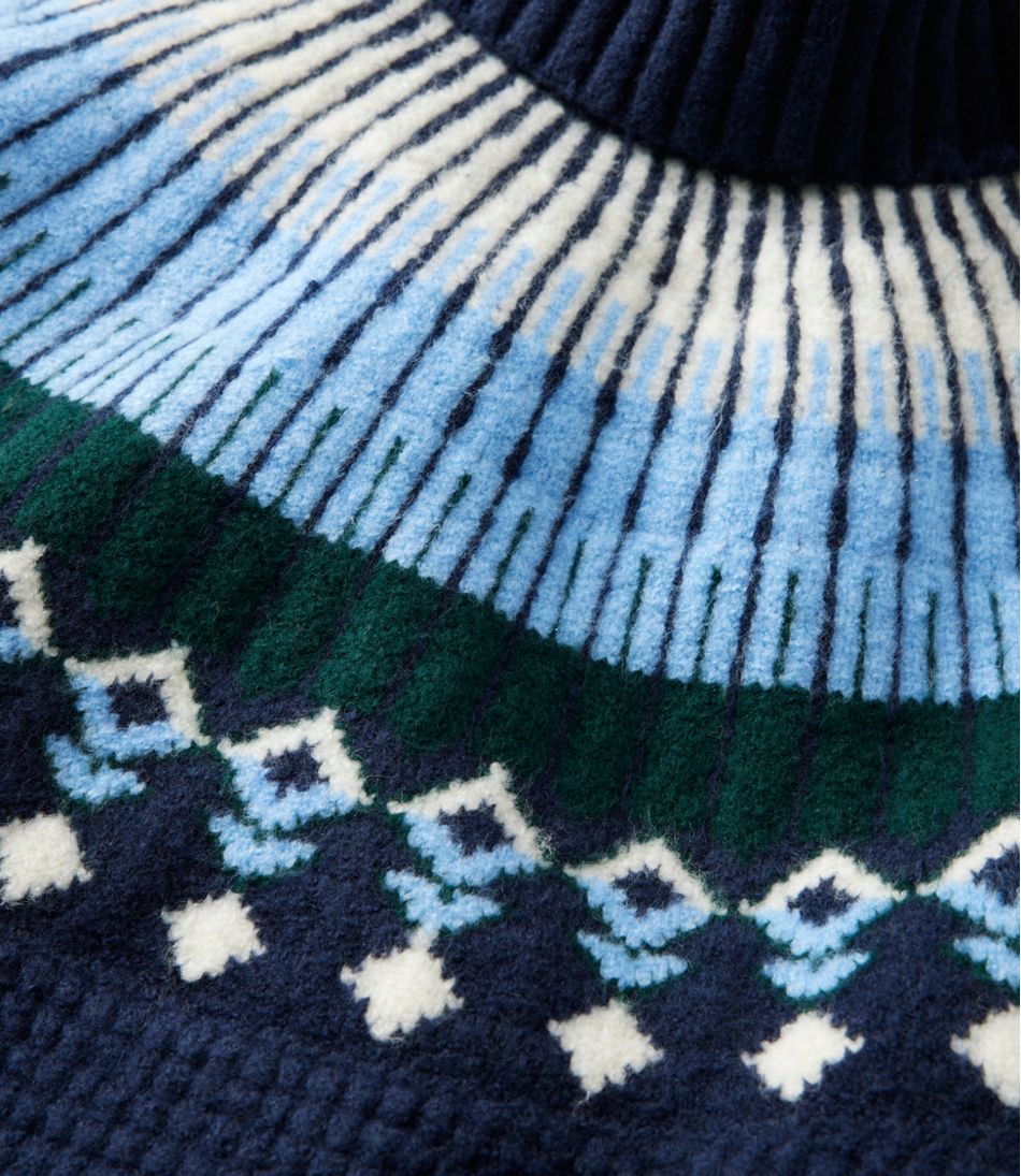 Women's SuperSoft Waffle Sweater, Turtleneck Fair Isle L.L.Bean Trending