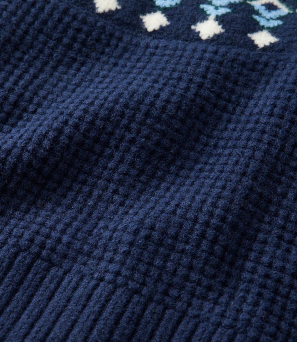 Women's SuperSoft Waffle Sweater, Turtleneck Fair Isle L.L.Bean Trending
