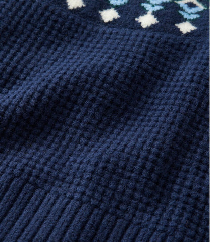 Women's SuperSoft Waffle Sweater, Turtleneck Fair Isle L.L.Bean Trending