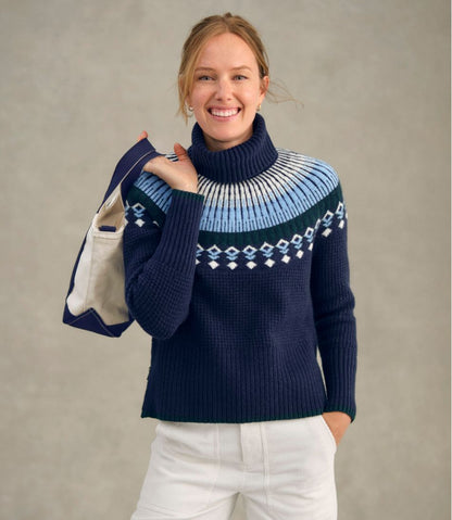 Women's SuperSoft Waffle Sweater, Turtleneck Fair Isle L.L.Bean Trending