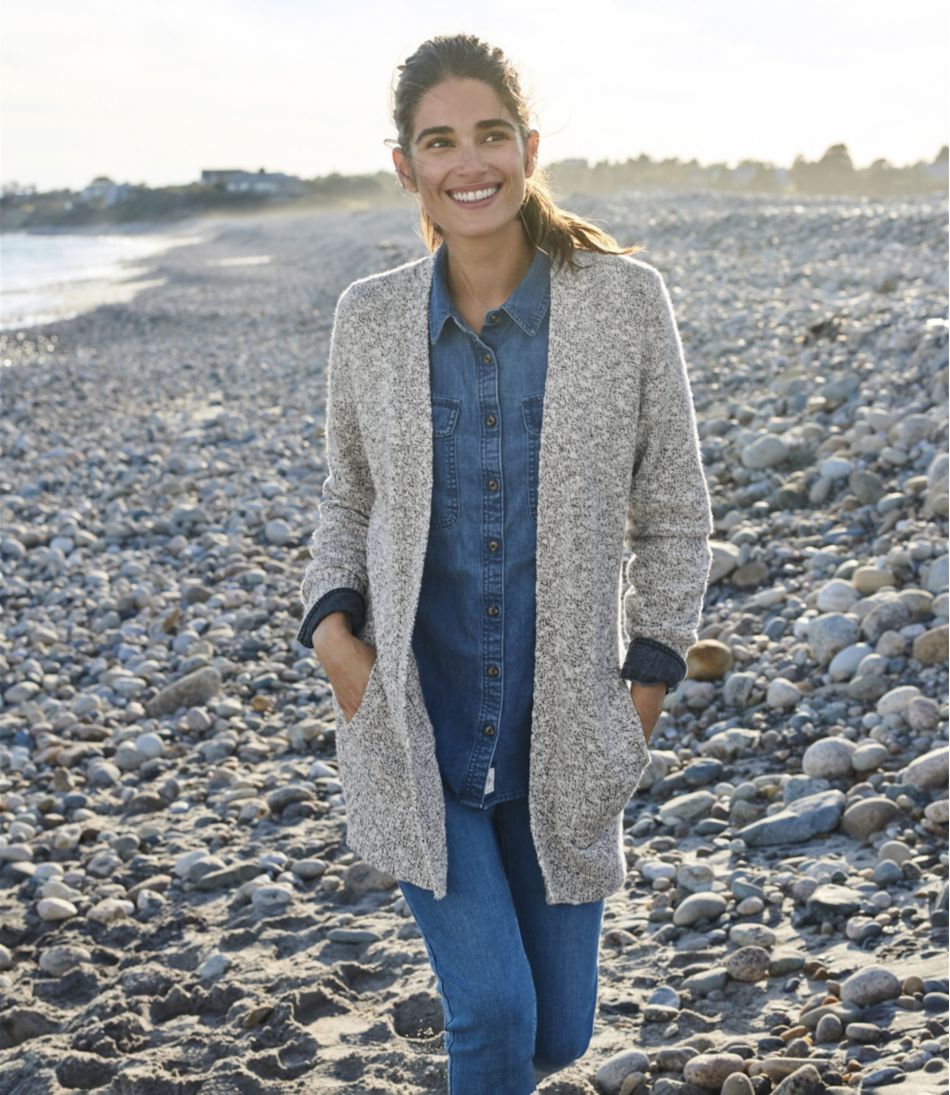 Women's Cotton Ragg Sweater, Open Cardigan L.L.Bean Best Seller