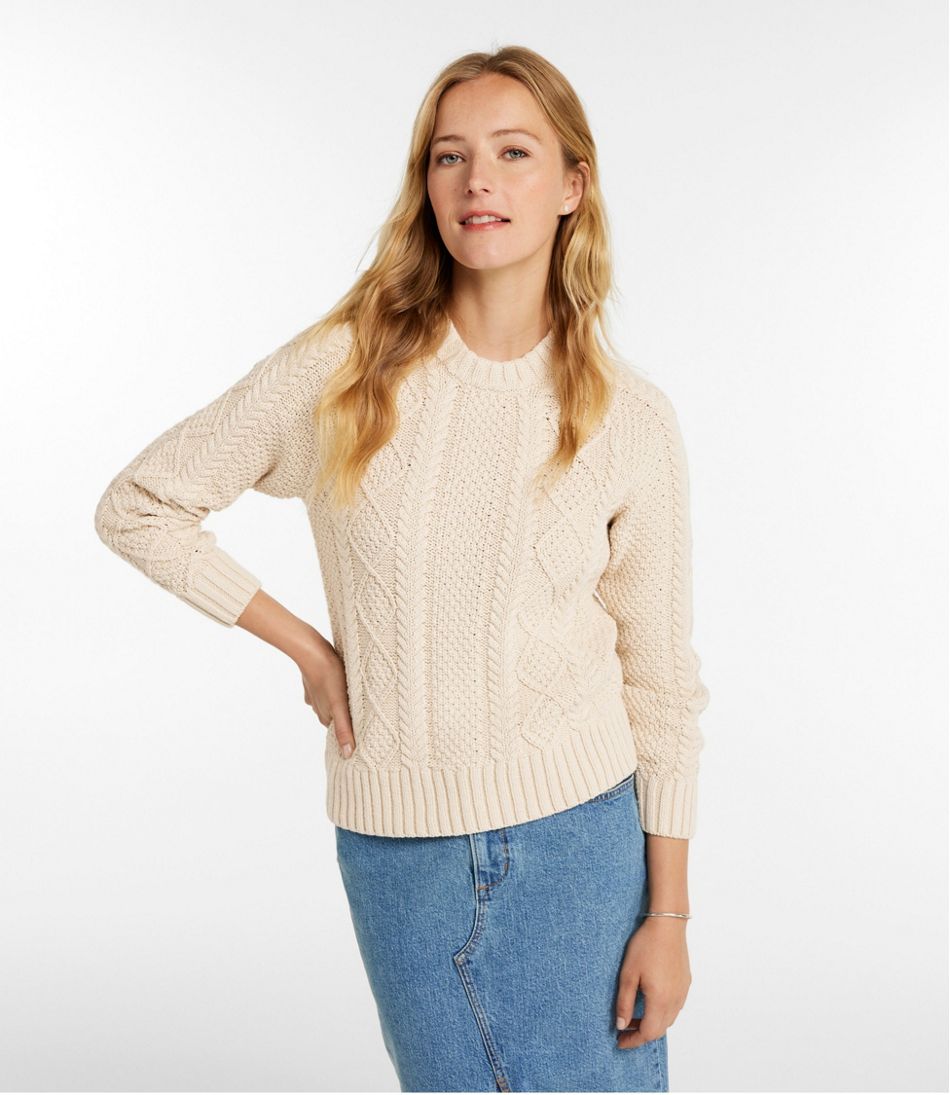 Women's Signature Cotton Fisherman Sweater, Crewneck L.L.Bean Recommended