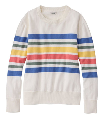 Women's Cotton/Cashmere Sweater, Crewneck Stripe L.L.Bean Classic