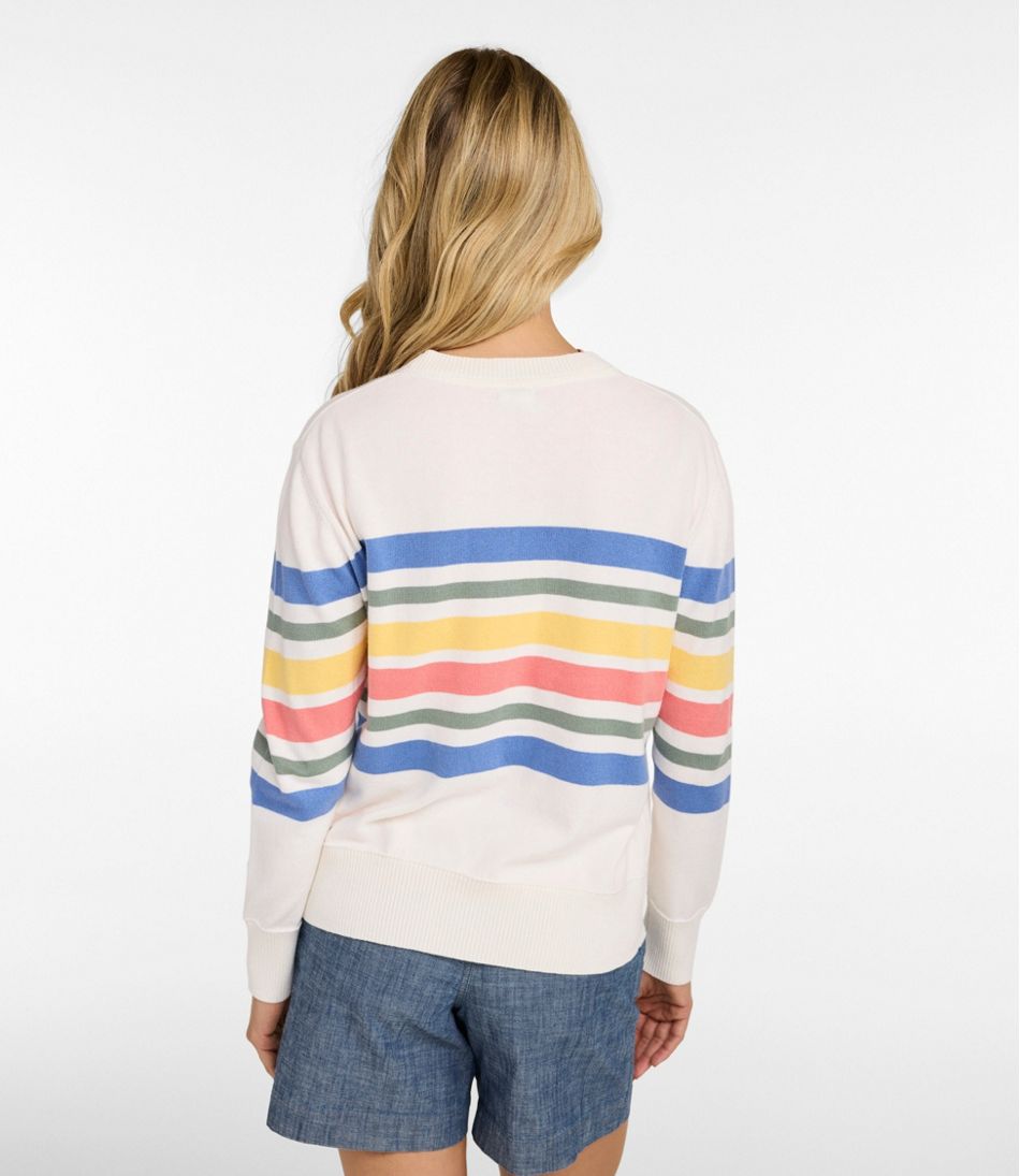 Women's Cotton/Cashmere Sweater, Crewneck Stripe L.L.Bean Classic