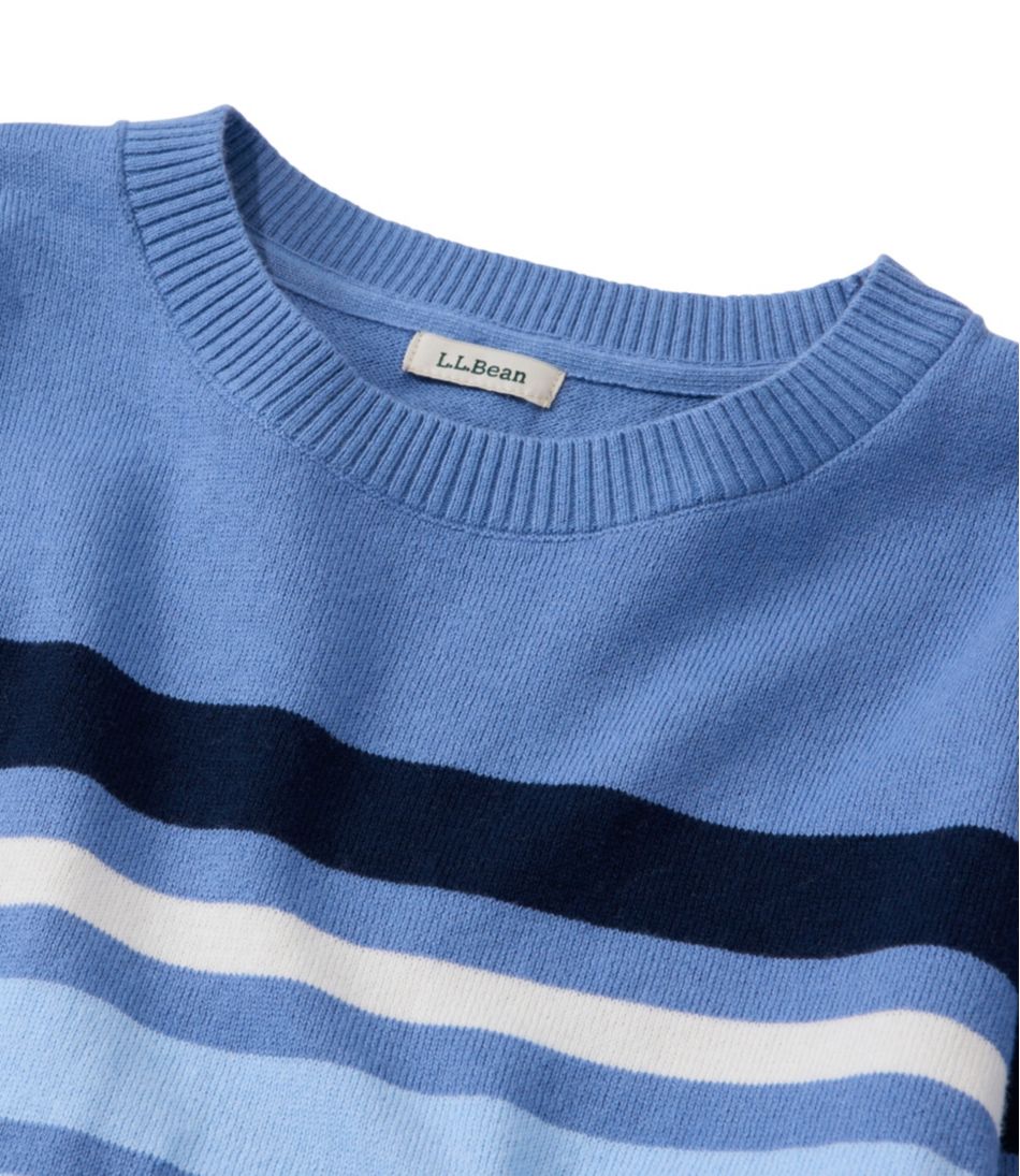 Women's Cotton/Cashmere Sweater, Crewneck Stripe L.L.Bean Classic