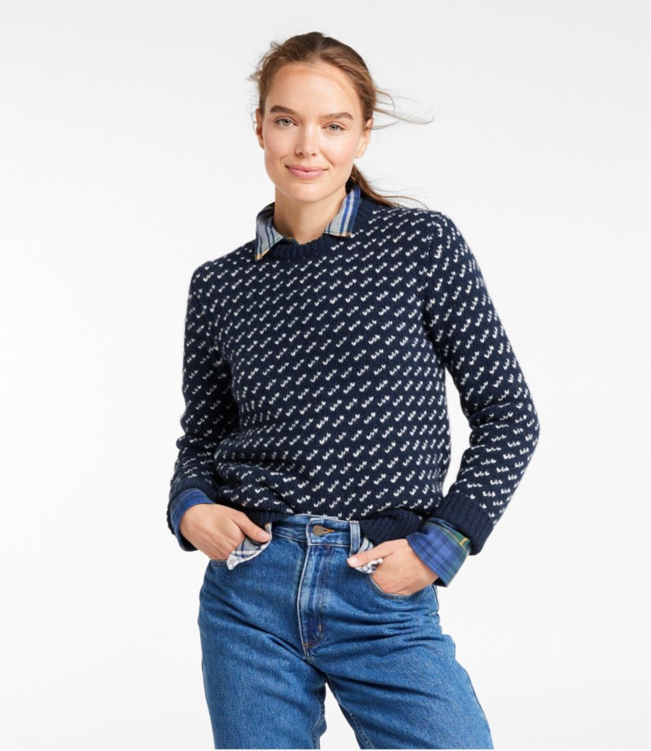 Women's Bean's Classic Ragg Wool Sweater, Crewneck Bird's-Eye L.L.Bean Essential