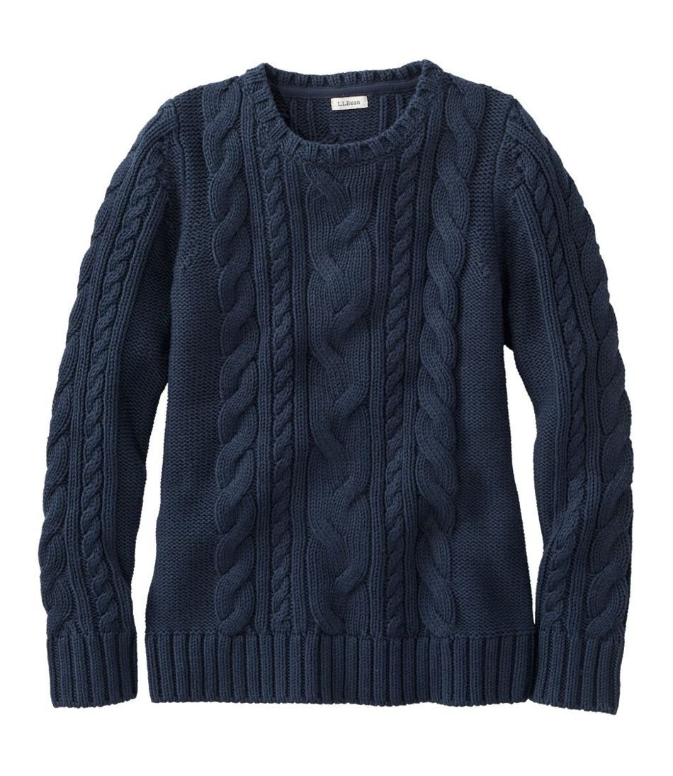 Women's Double L® Cable Sweater, Crewneck L.L.Bean Everyday
