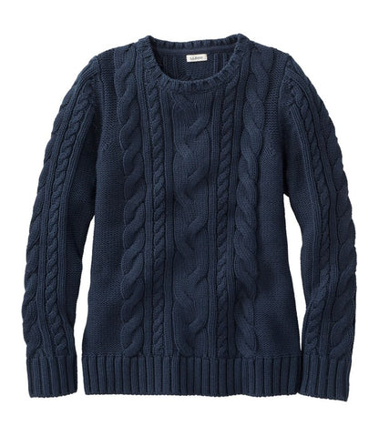 Women's Double L® Cable Sweater, Crewneck L.L.Bean Everyday