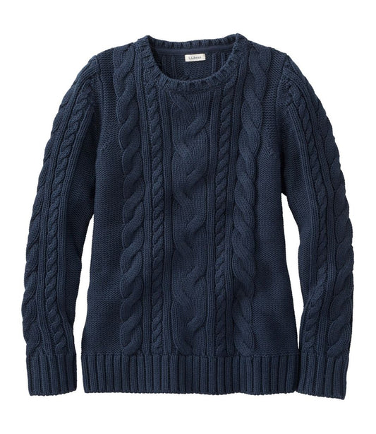 Women's Double L® Cable Sweater, Crewneck L.L.Bean Everyday
