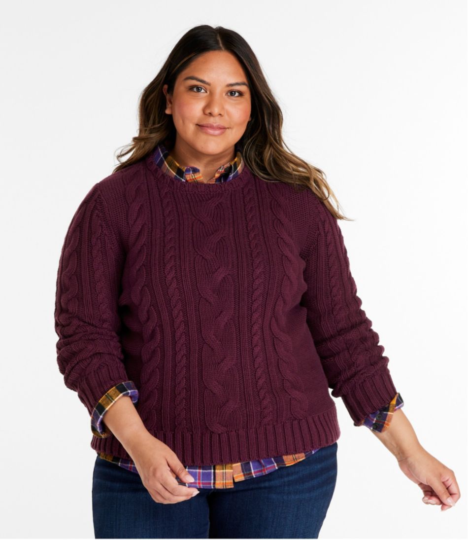 Women's Double L® Cable Sweater, Crewneck L.L.Bean Everyday