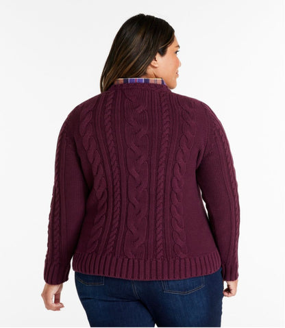 Women's Double L® Cable Sweater, Crewneck L.L.Bean Everyday