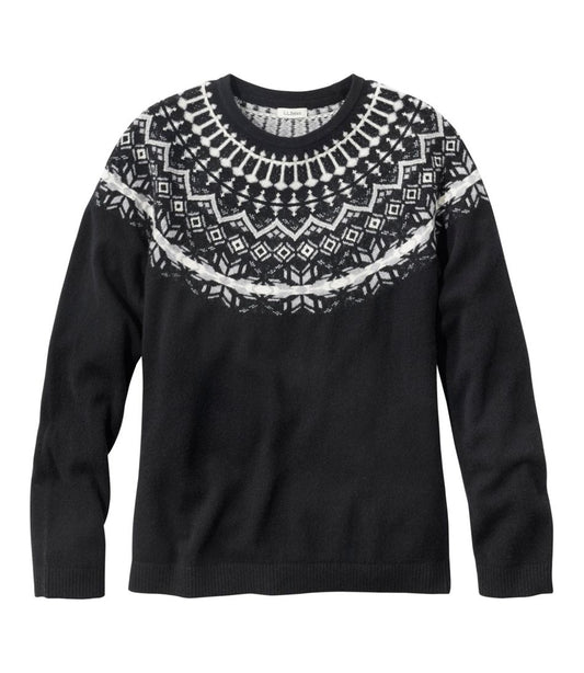 Women's Classic Cashmere Sweater, Crewneck Fair Isle L.L.Bean Value
