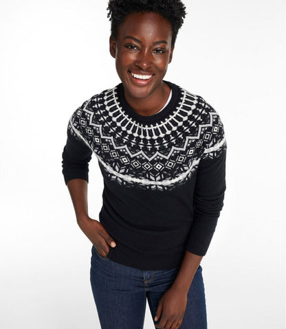 Women's Classic Cashmere Sweater, Crewneck Fair Isle L.L.Bean Value