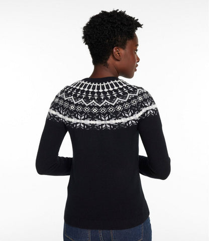 Women's Classic Cashmere Sweater, Crewneck Fair Isle L.L.Bean Value
