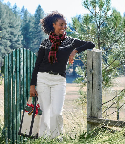 Women's Classic Cashmere Sweater, Crewneck Fair Isle L.L.Bean Value