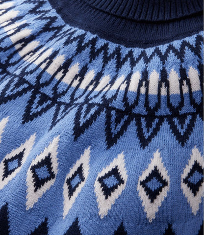 Women's Cotton/Cashmere Sweater, Turtleneck Fair Isle L.L.Bean Featured