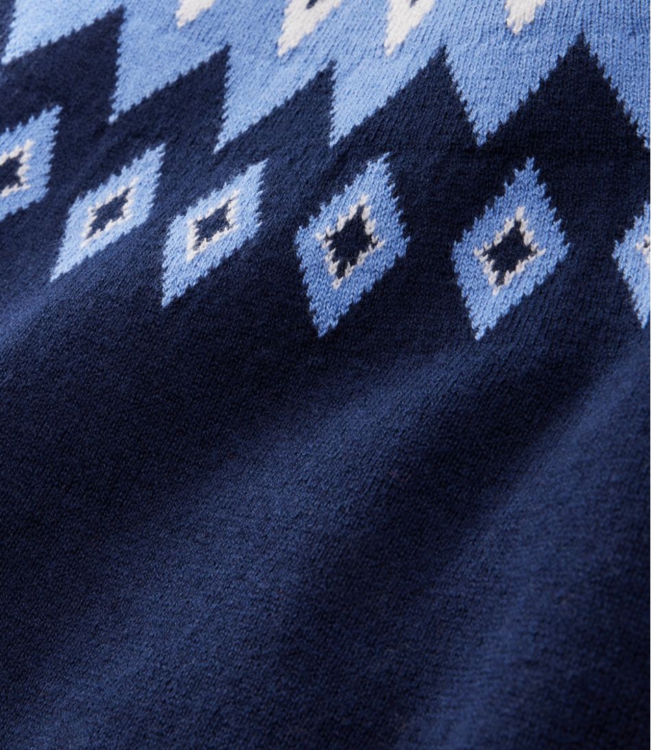 Women's Cotton/Cashmere Sweater, Turtleneck Fair Isle L.L.Bean Featured