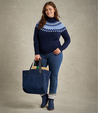 Women's Cotton/Cashmere Sweater, Turtleneck Fair Isle L.L.Bean Featured