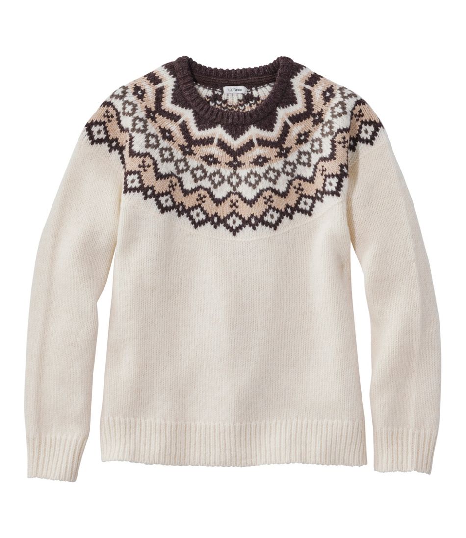 Women's Bean's Classic Ragg Wool Sweater, Crewneck Fair Isle L.L.Bean Popular