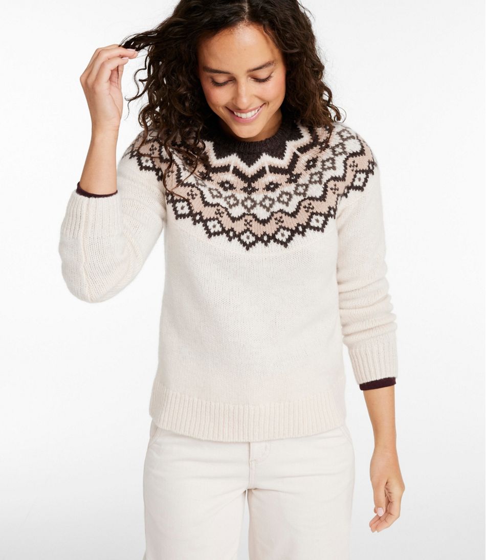 Women's Bean's Classic Ragg Wool Sweater, Crewneck Fair Isle L.L.Bean Popular