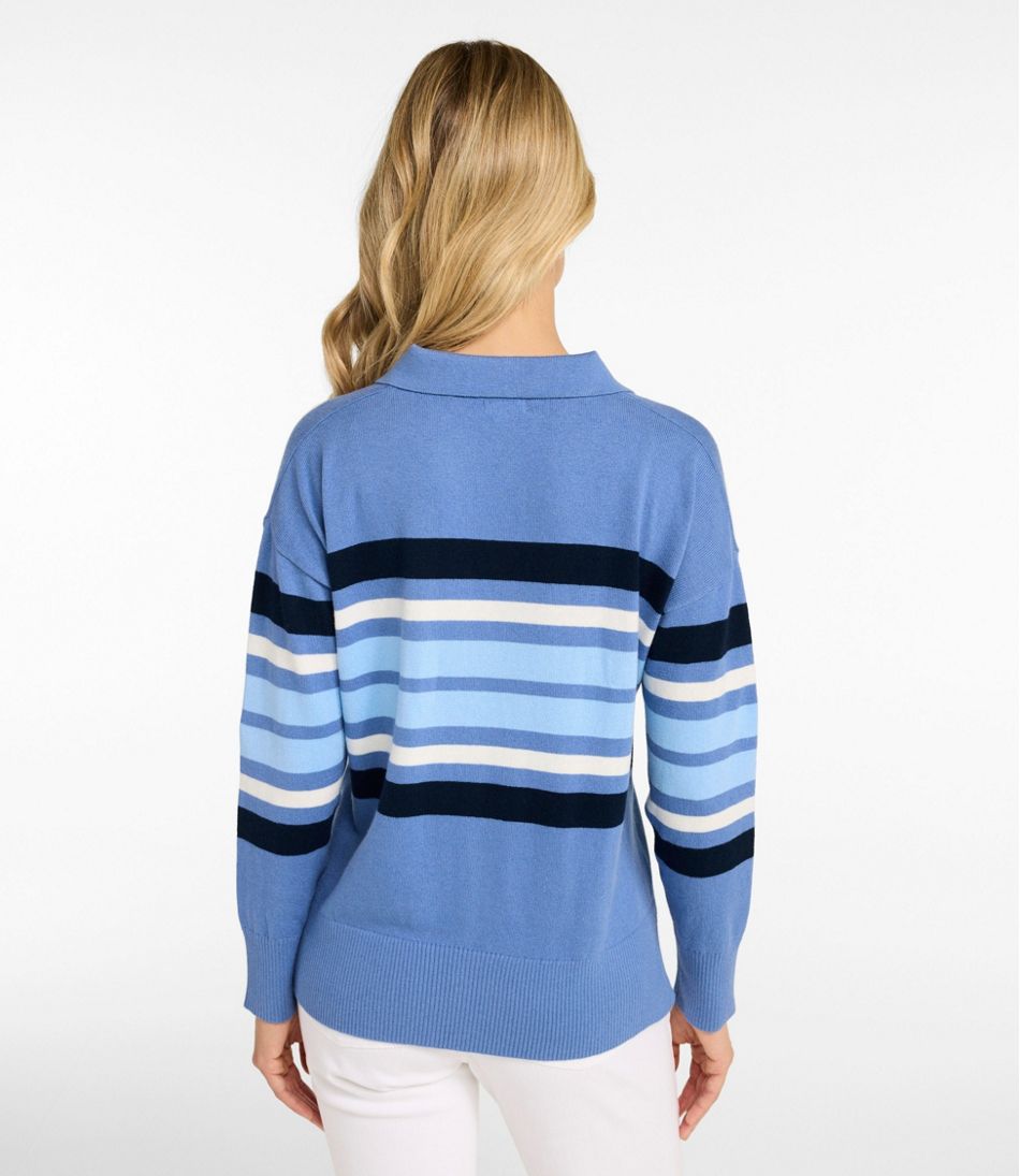 Women's Cotton/Cashmere Sweater, Polo Stripe L.L.Bean Best Seller