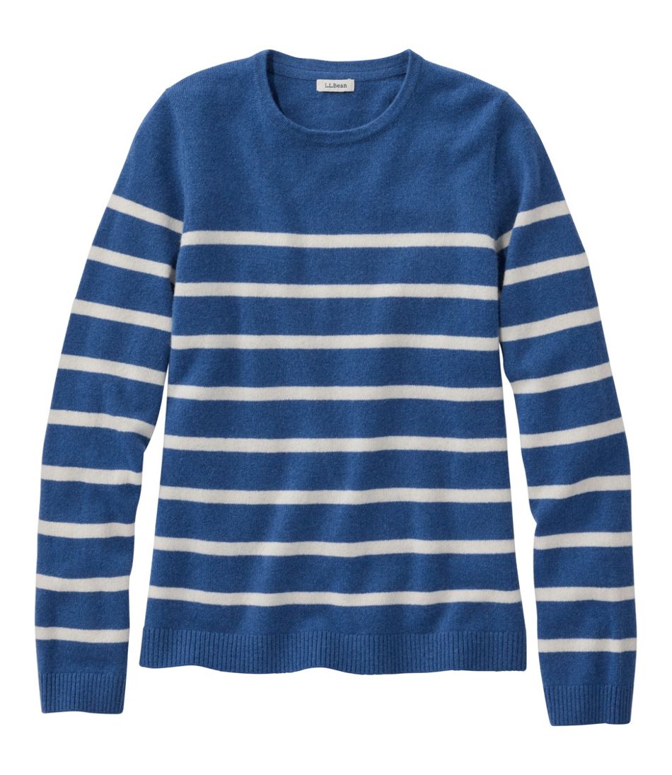 Women's Classic Cashmere Sweater, Crewneck Stripe L.L.Bean Everyday