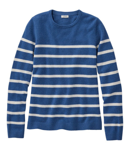 Women's Classic Cashmere Sweater, Crewneck Stripe L.L.Bean Everyday
